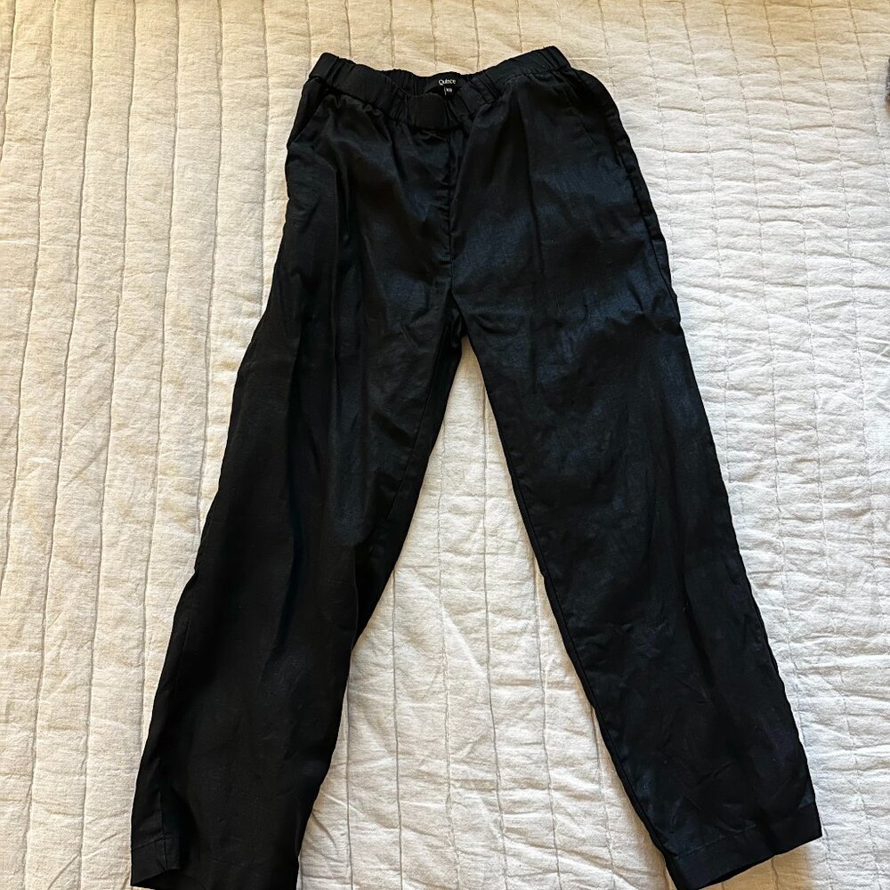 Quince 100% European Linen Pants - Black- XS
